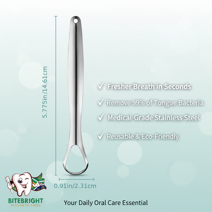 BiteBright Tongue Scraper - Premium Marketing with Dimensions