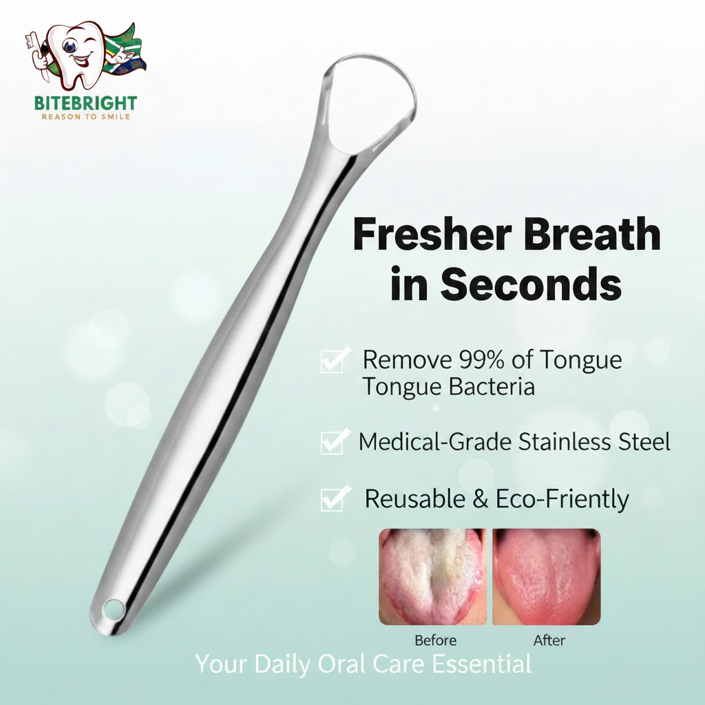 BiteBright Tongue Scraper with Before & After