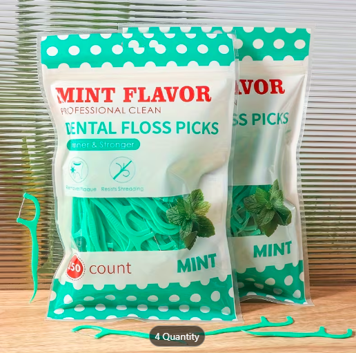 BiteBright™ Mint Dental Floss – Pack of 50